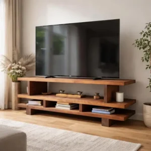 handmade-pine-plywood-tv-console-rustic