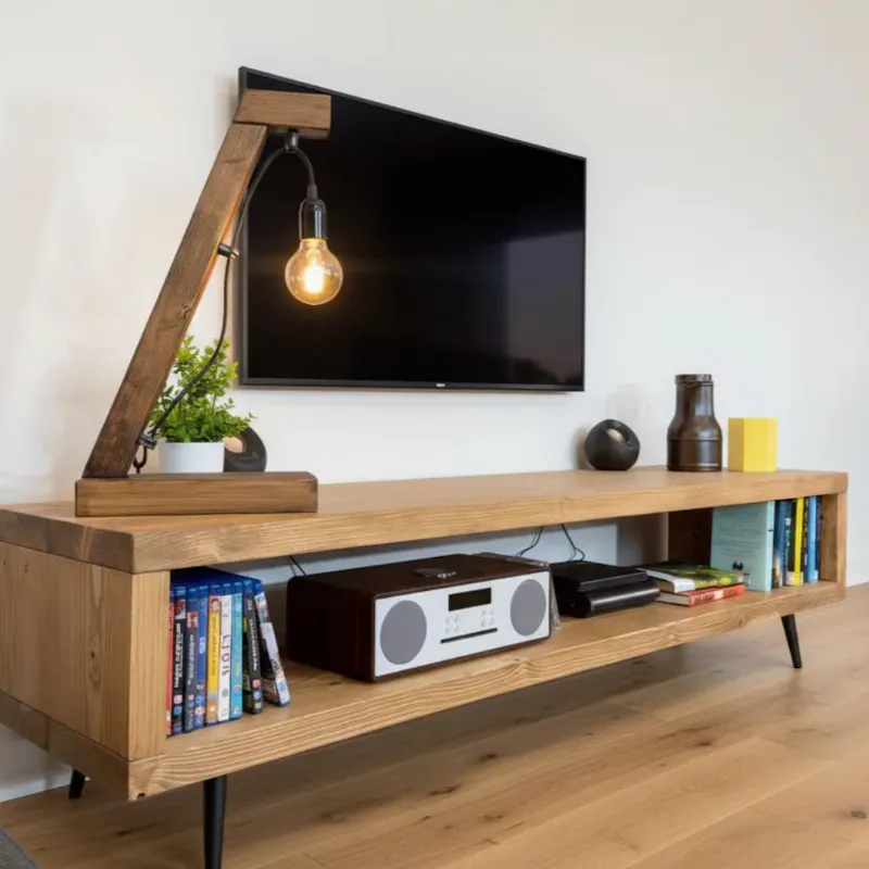 rustic-plywood-tv-stand-hard-wax-finish