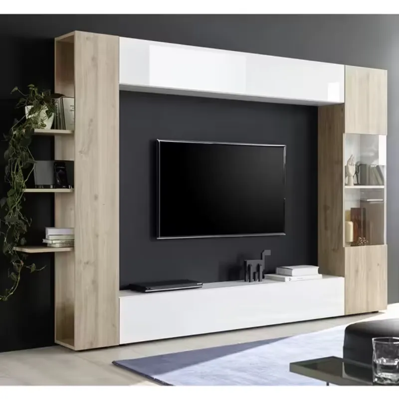 Solana White High Gloss Cadiz Oak Entertainment Unit - Image 3